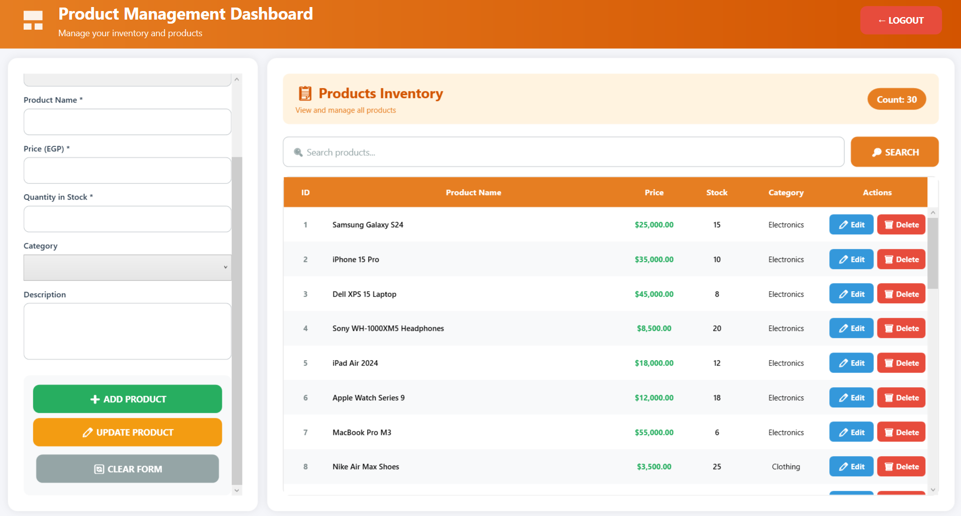 E-Commerce WPF System